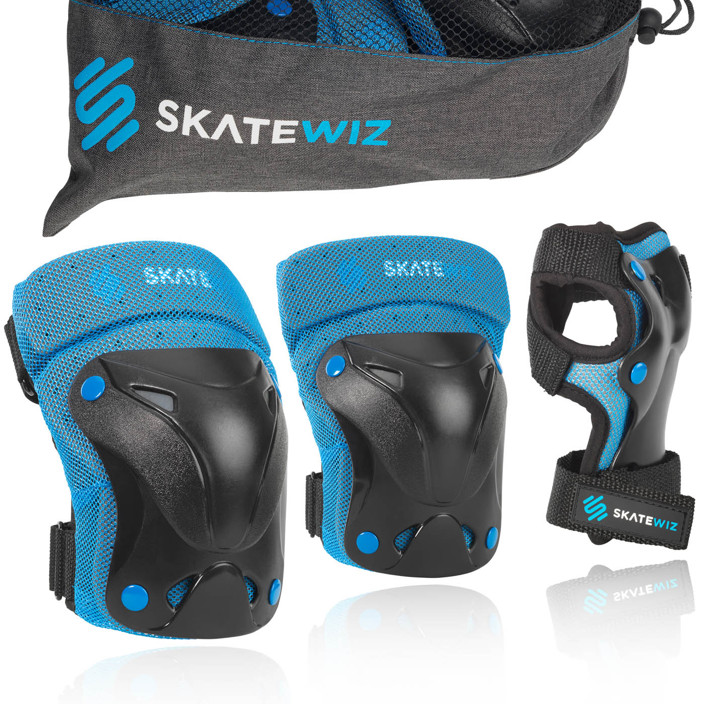 Größe S in BLAU Für Skateboard ... SKATEWIZ Protect-1 Schonerset Protektoren 